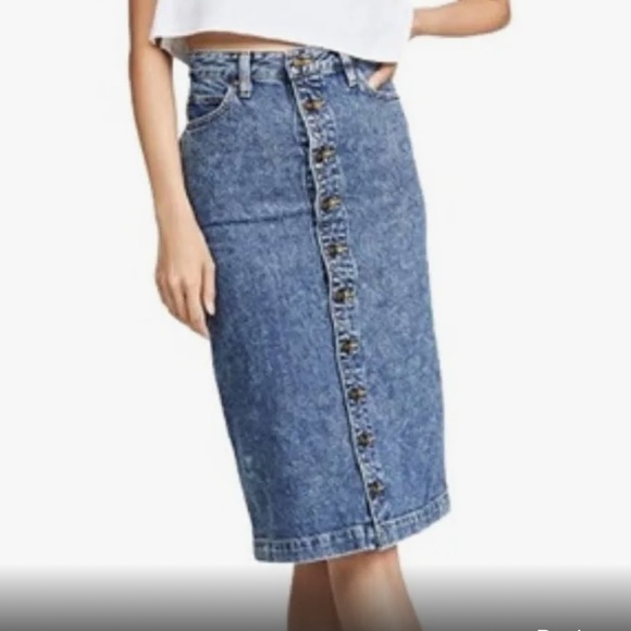 NWOT Lee Vintage MIDI Skirt Acid Wash size 26. High Waisted. - Picture 7 of 12